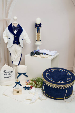 Set complet botez (trusou) - Enzo - bleumarin