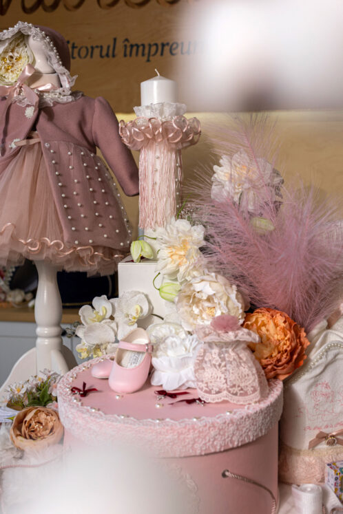 Set complet botez (trusou) - Olympia - roz - imagine 4