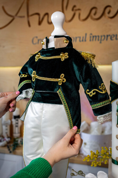 Set complet botez (trusou) - Nikolai - verde - imagine 6