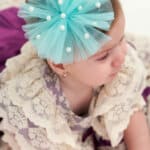 Bentiță cu pampon - aqua