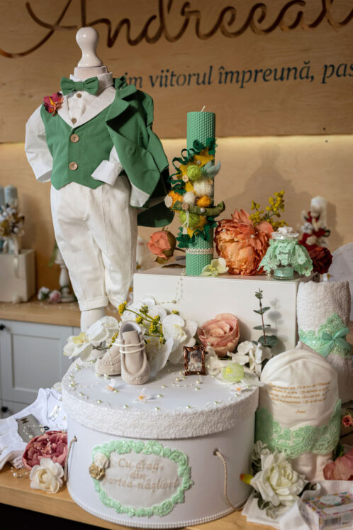 Set complet botez (trusou) - Filip - verde - imagine 3