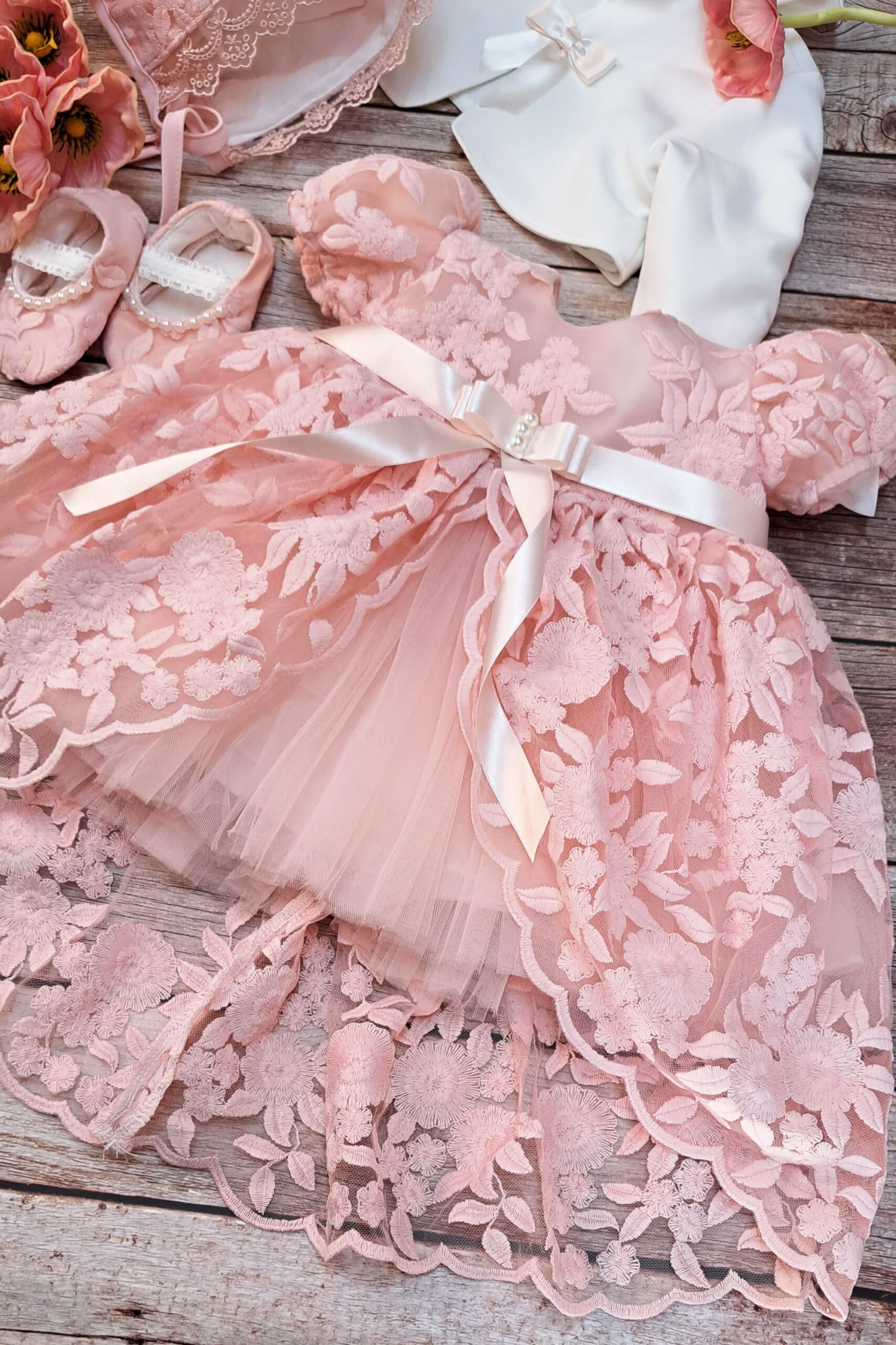 Set Pauline (mânecă scurtă) - roz 1 Set Pauline (mânecă scurtă) - roz