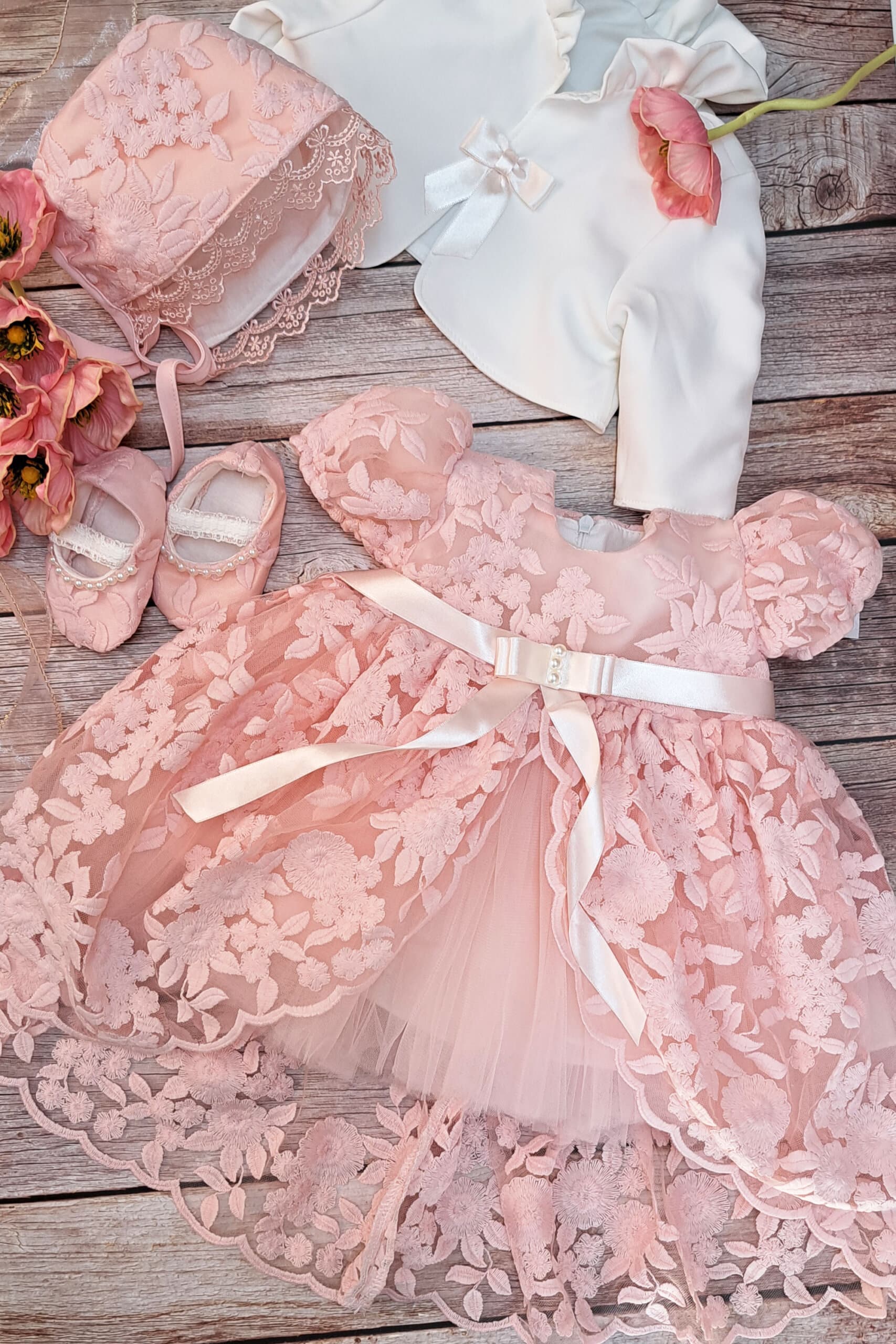 Set Pauline (mânecă scurtă) - roz 2 Set Pauline (mânecă scurtă) - roz - imagine 2