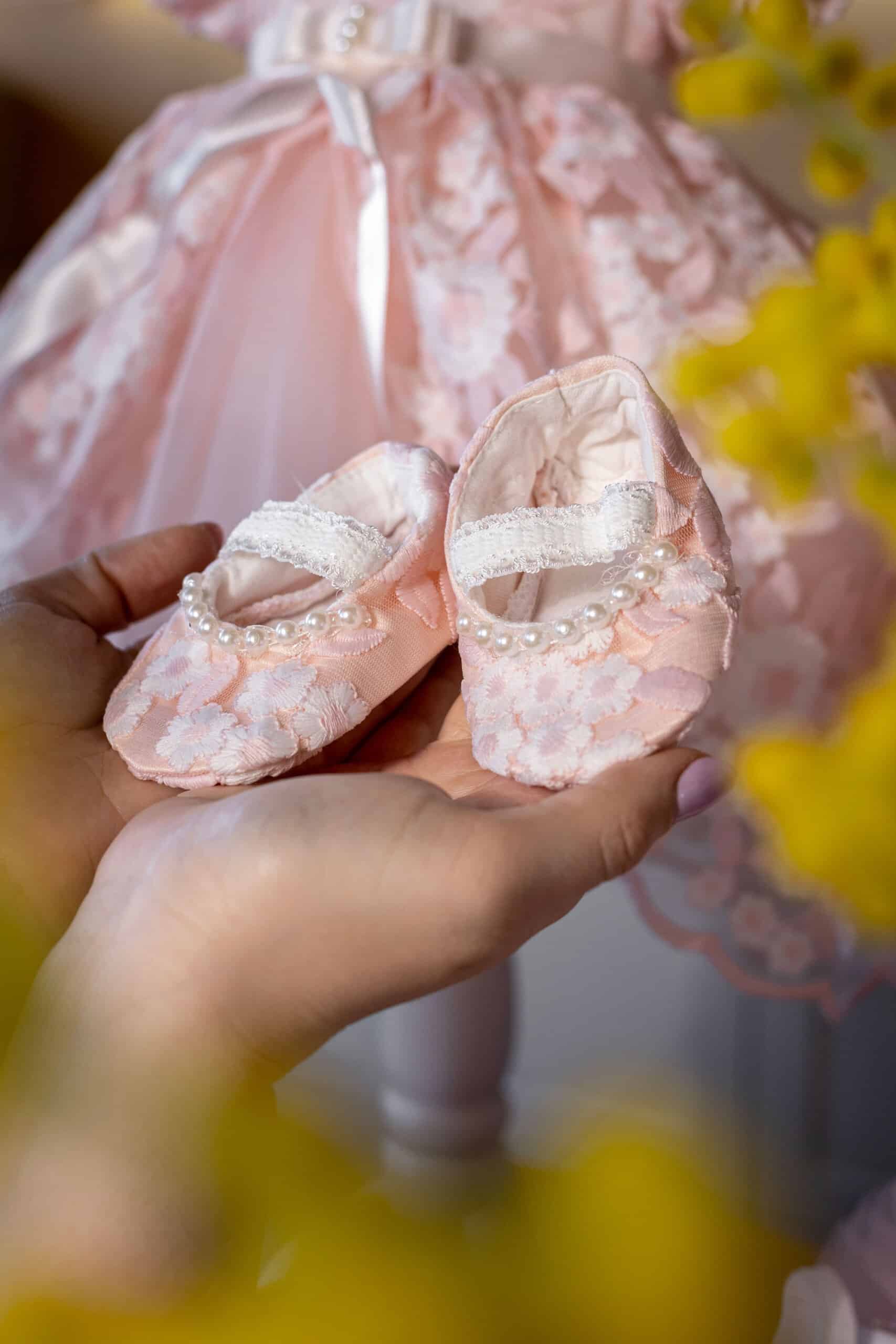 Set complet botez (trusou) - Pauline - roz//ivoire 5 Set complet botez (trusou) - Pauline - roz//ivoire - imagine 5