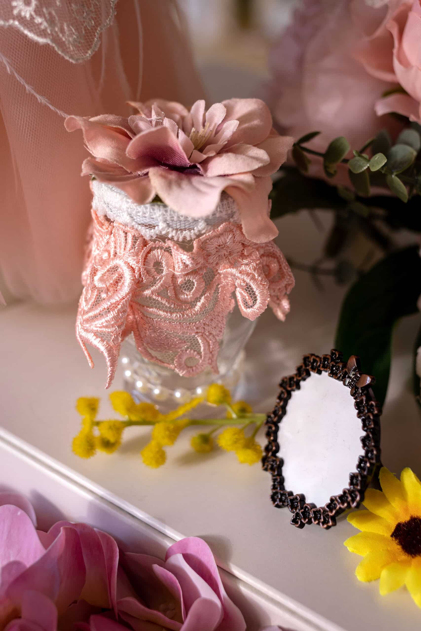 Set complet botez (trusou) - Pauline - roz//ivoire 11 Set complet botez (trusou) - Pauline - roz//ivoire - imagine 11