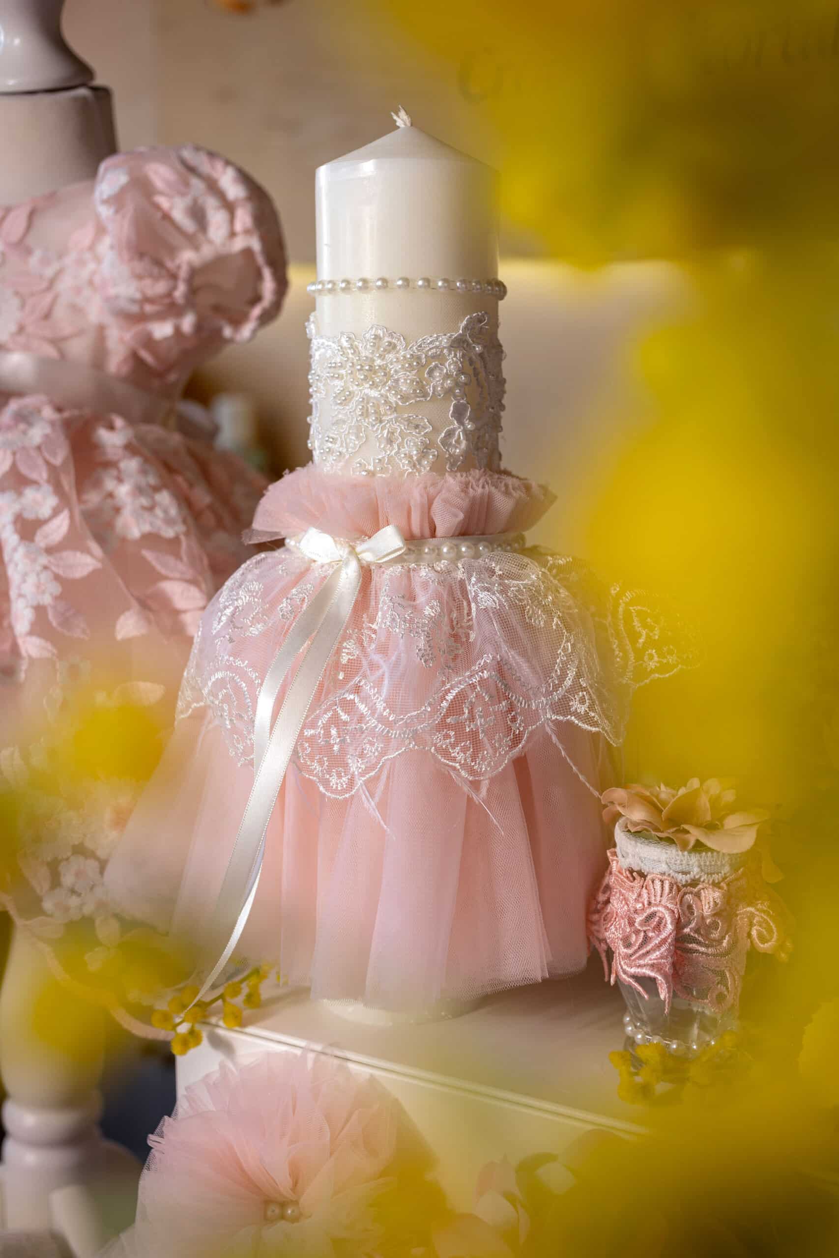 Set complet botez (trusou) - Pauline - roz//ivoire 8 Set complet botez (trusou) - Pauline - roz//ivoire - imagine 8