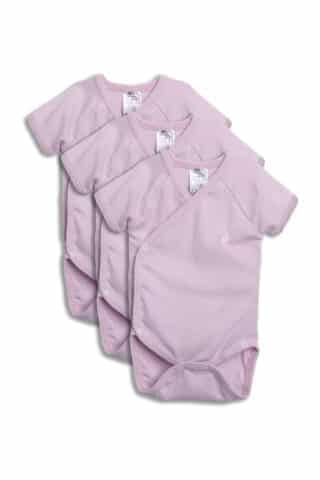Body petrecut mânecă scurtă - roz-vintage - Set x 3