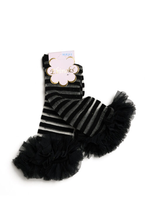 Șosete 3/4 Black Rose - negru (1-6ani) - imagine 2