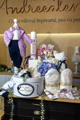 Set complet botez (trusou) - Romeo - lila