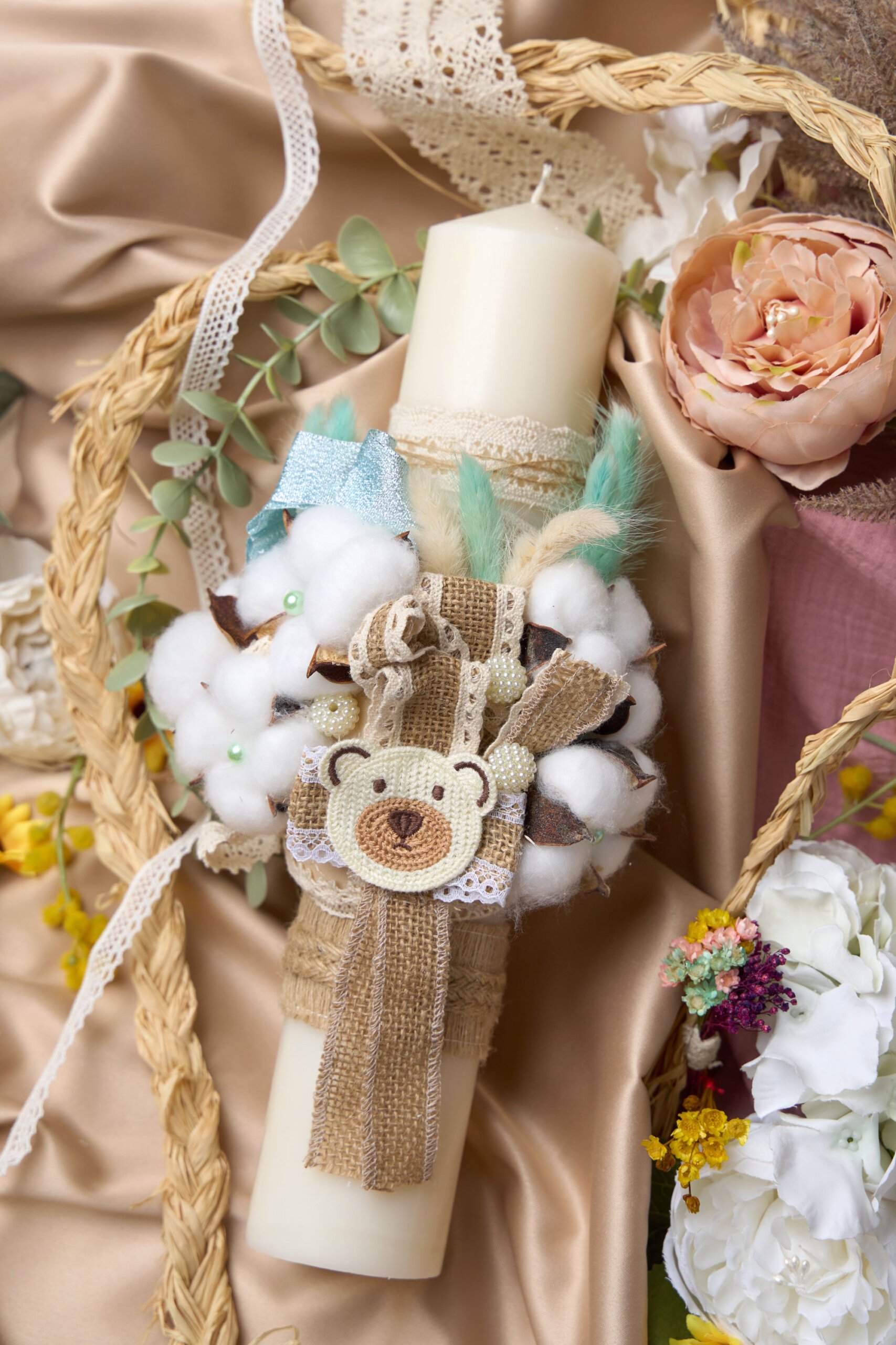 Lumânare botez Ursuleț – Parafină Vanilla