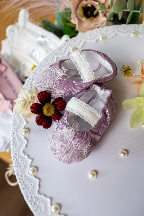 Set complet botez (trusou) – Fleur – lila - imagine 4