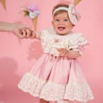 Rochiță Catherine - roz vintage (mânecă scurtă)