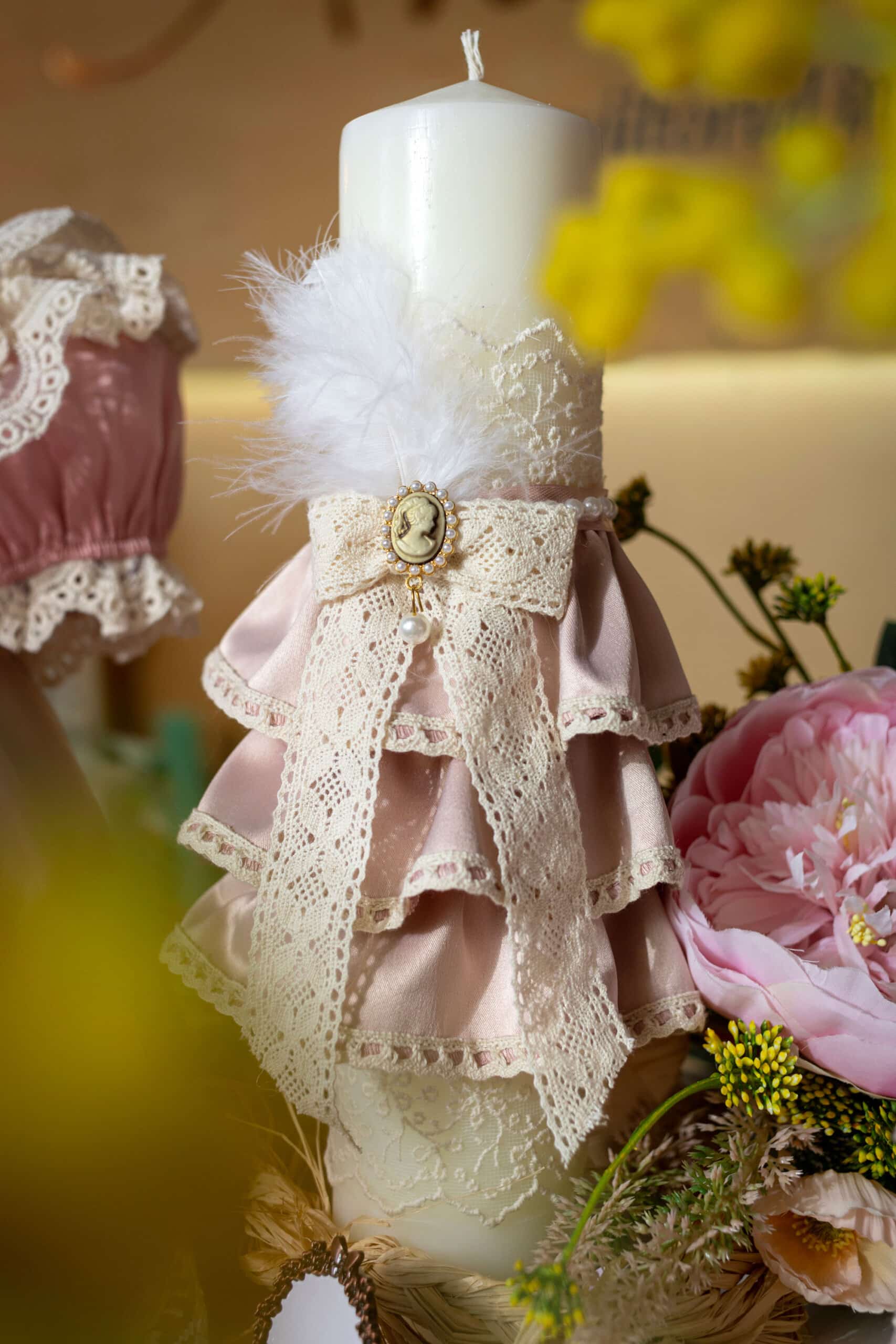 Set complet botez (trusou) - Catherine - roz - mânecă scurtă 11 Set complet botez (trusou) - Catherine - roz - mânecă scurtă - imagine 11