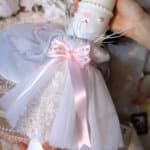 Lumânare botez A19 - Lebădă - fustă tull