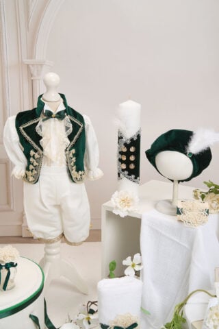 Trusou Complet De Botez Baieti Dimitrie Verde