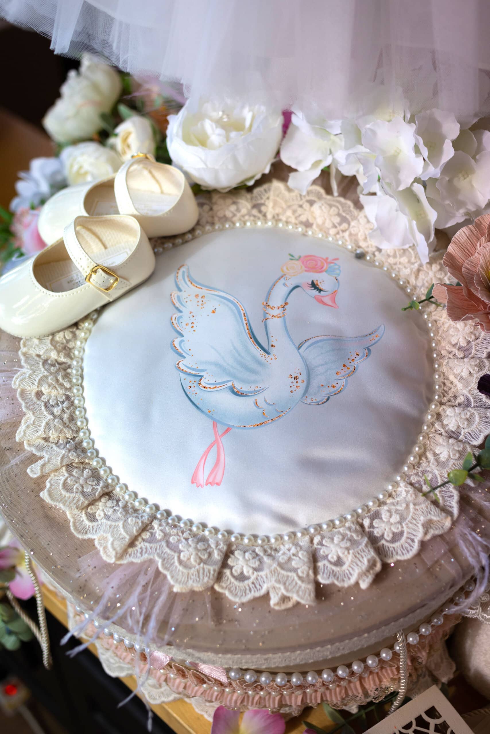 Set complet botez (trusou) - Gloria - roz vintage 5 Set complet botez (trusou) - Gloria - roz vintage - imagine 5