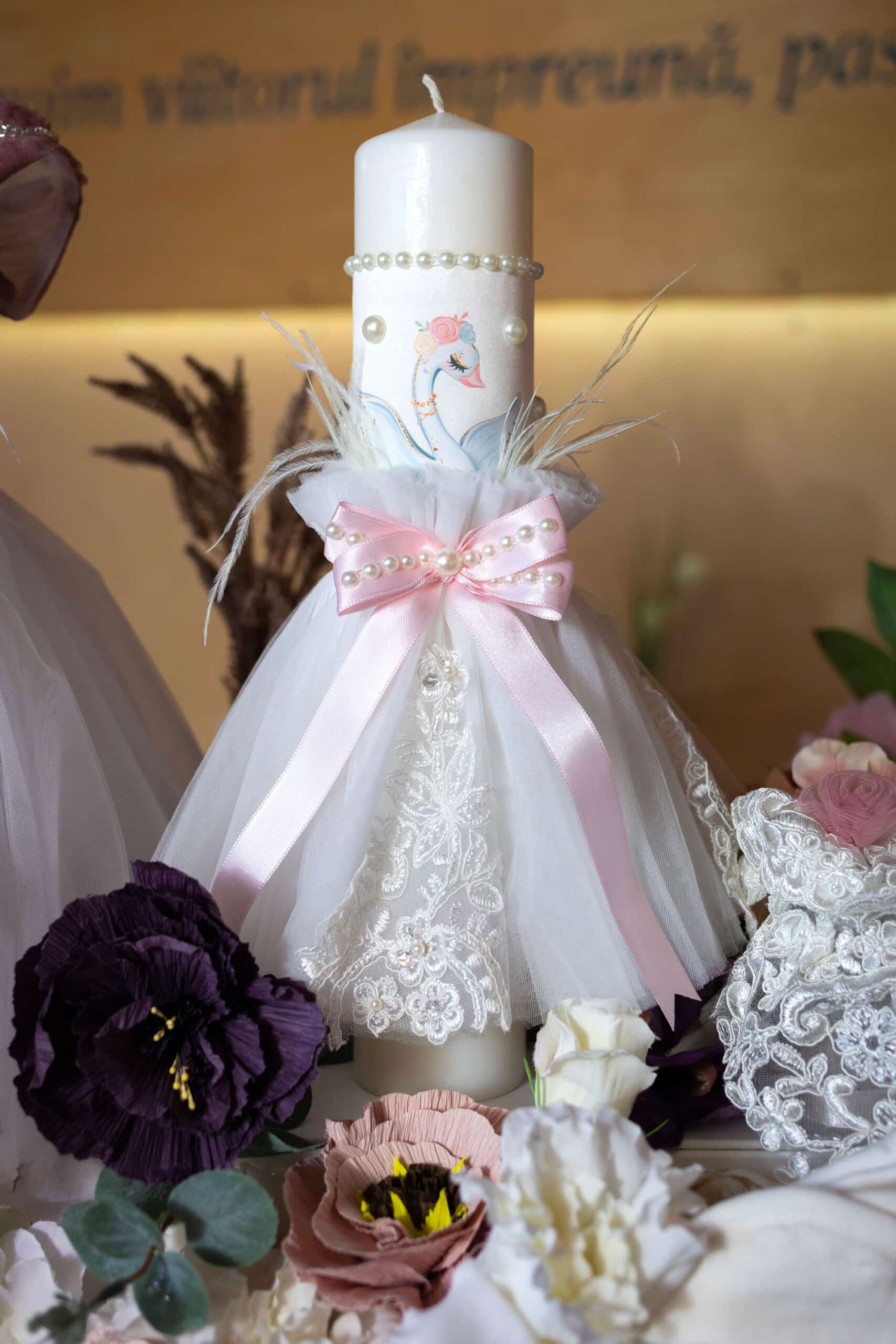 Set complet botez (trusou) - Gloria - roz vintage 9 Set complet botez (trusou) - Gloria - roz vintage - imagine 9