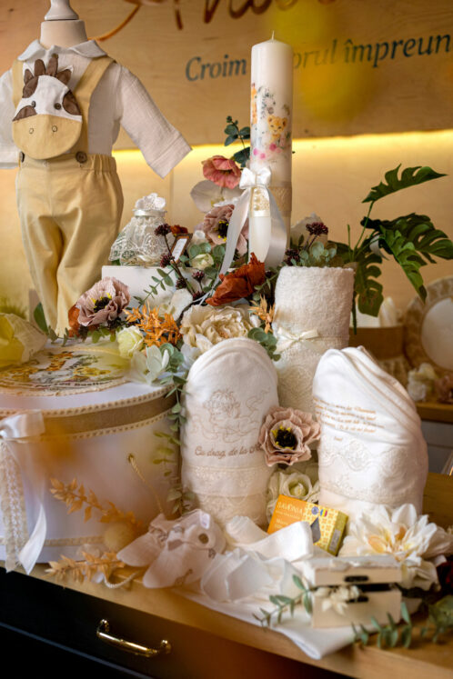Set complet botez (trusou) - tematică Safari - Girafă - mânecă lungă - imagine 10