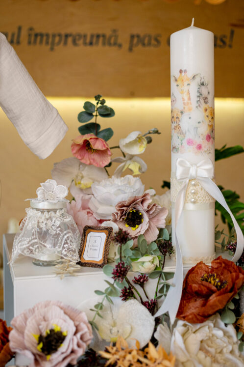 Set complet botez (trusou) - tematică Safari - Girafă - mânecă lungă - imagine 4