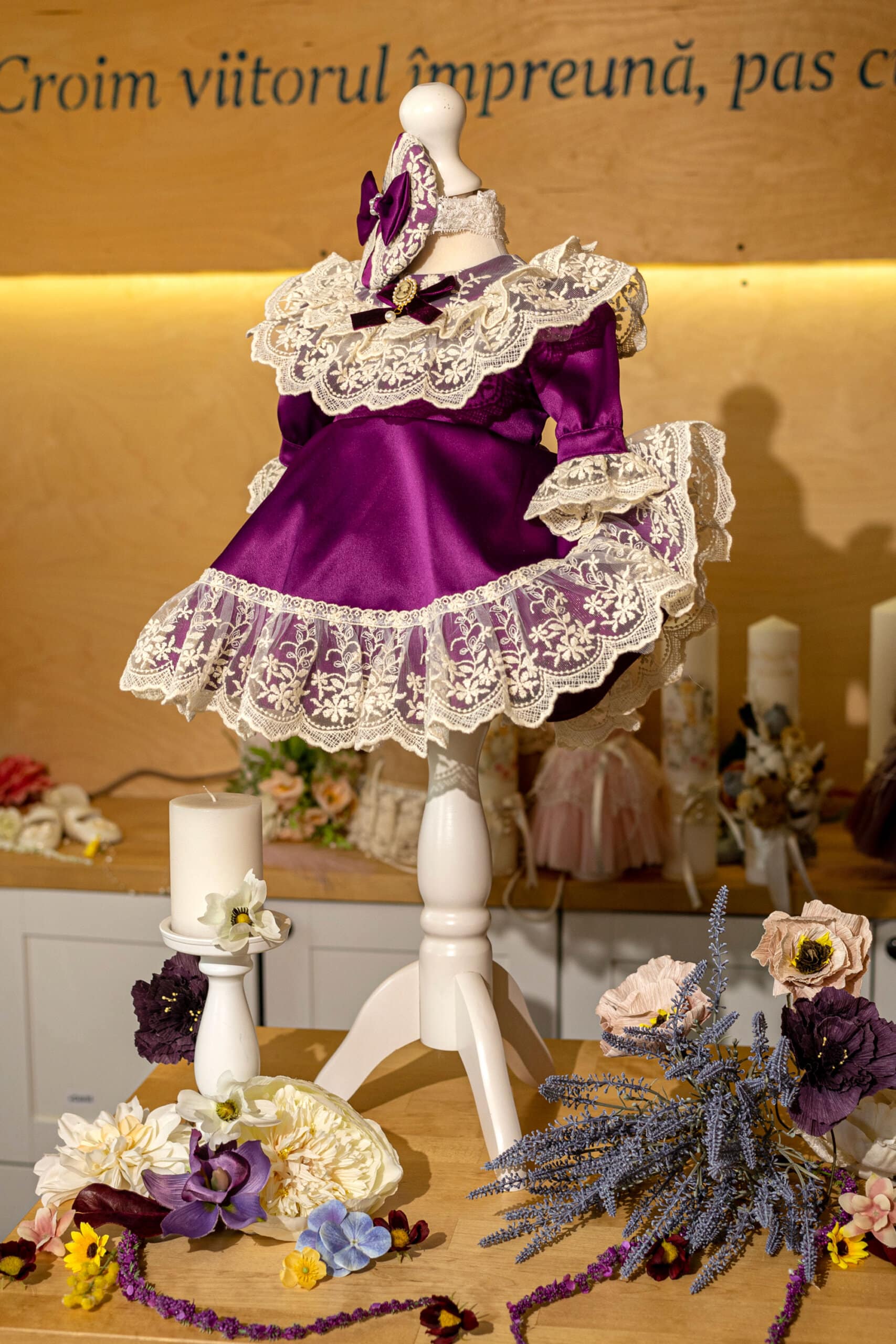 Rochiță Catherine – mov – (mânecă lungă) 2 Rochiță Catherine – mov – (mânecă lungă) - imagine 2