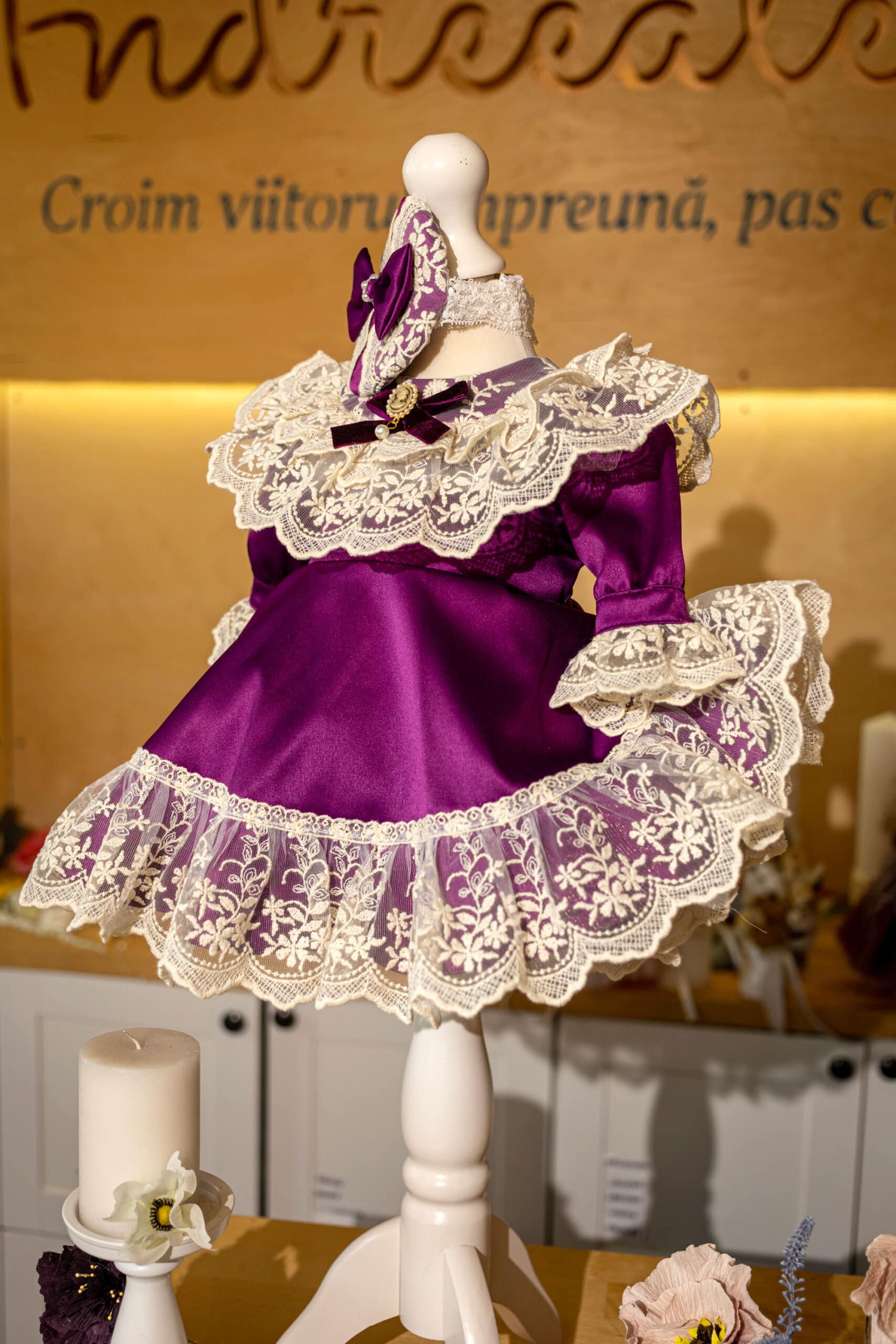 Rochiță Catherine – mov – (mânecă lungă) 4 Rochiță Catherine – mov – (mânecă lungă) - imagine 4