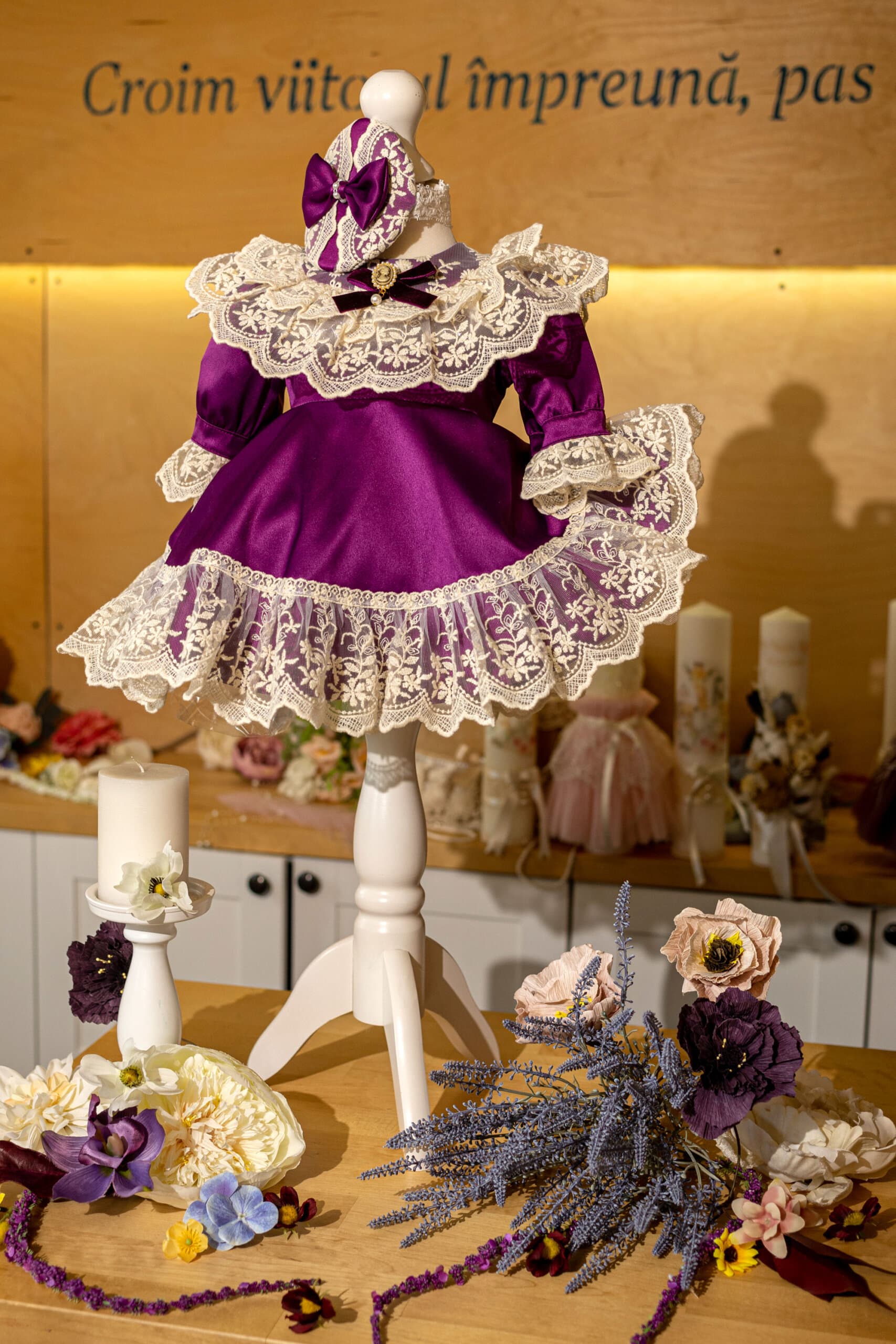 Rochiță Catherine – mov – (mânecă lungă) 1 Rochiță Catherine – mov – (mânecă lungă)