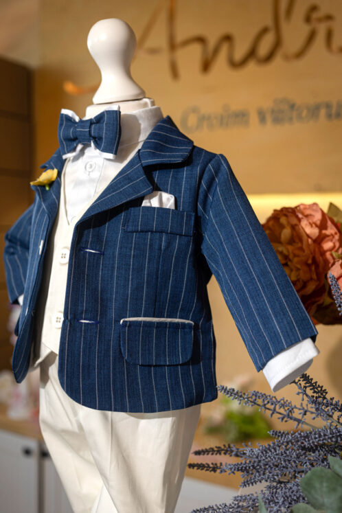 Costum Sebastian - albastru cu dungi - imagine 3