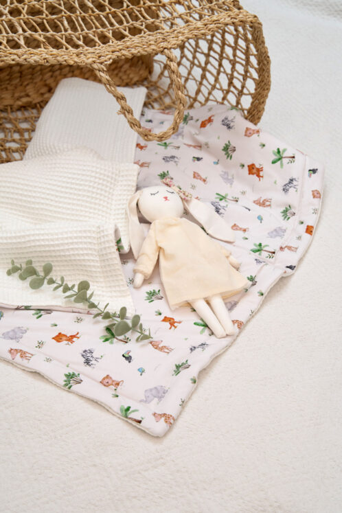 Păturică Pufoasă cu Printuri Vesele pentru Bebe - Ivoire - imagine 4