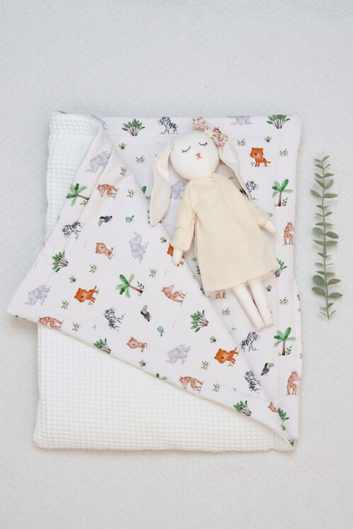 Păturică Pufoasă cu Printuri Vesele pentru Bebe - Ivoire - imagine 3