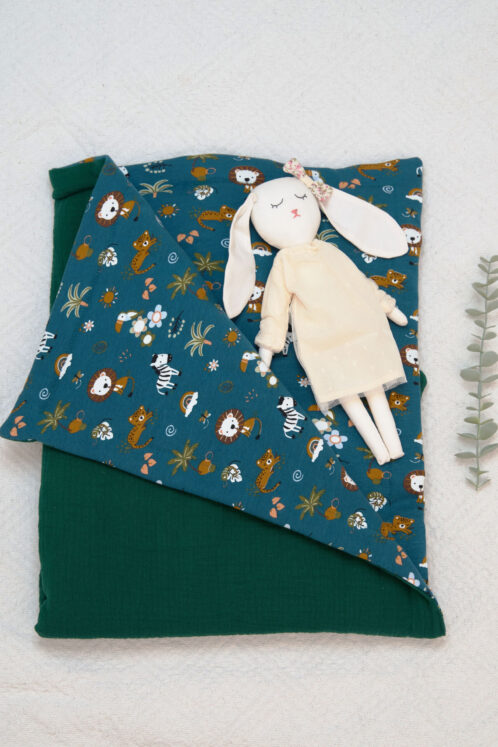 Păturică Pufoasă cu Printuri Vesele pentru Bebe - Verde - imagine 2