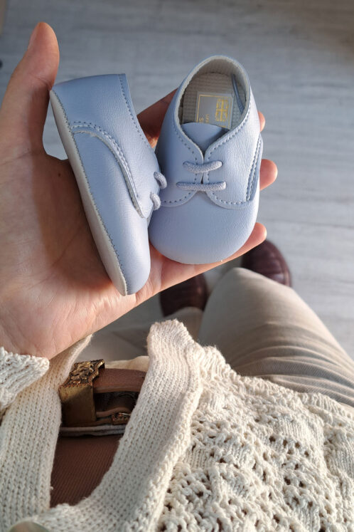 Pantofi botez B 010 - bleu - imagine 2