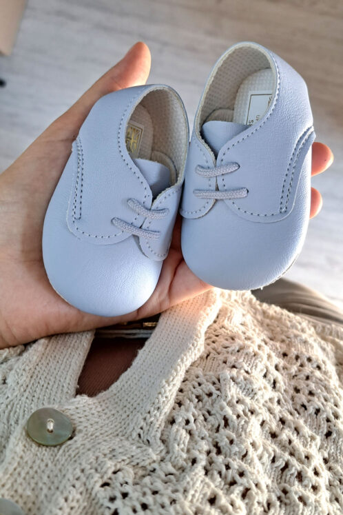 Pantofi botez B 010 - bleu - imagine 3