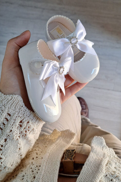 Pantofi botez B 060 - alb - imagine 4