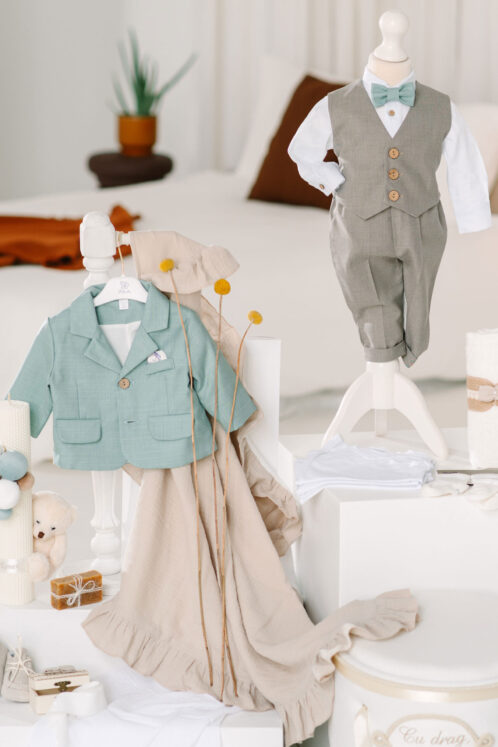 Set complet botez (trusou) - Sebastian - mentă - imagine 3