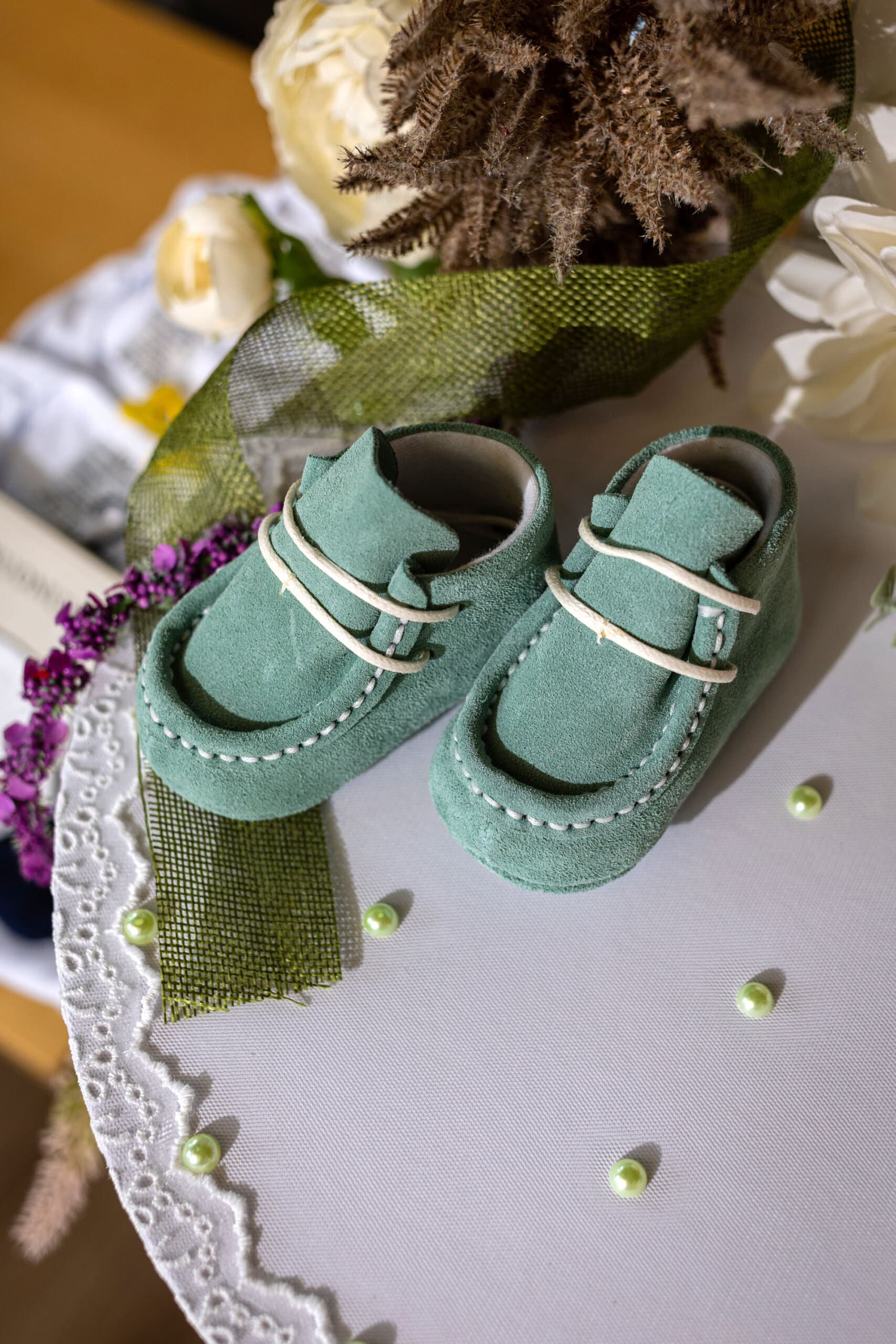 Set complet botez (trusou) - Sebastian - verde mentă 13 Set complet botez (trusou) - Sebastian - verde mentă - imagine 13