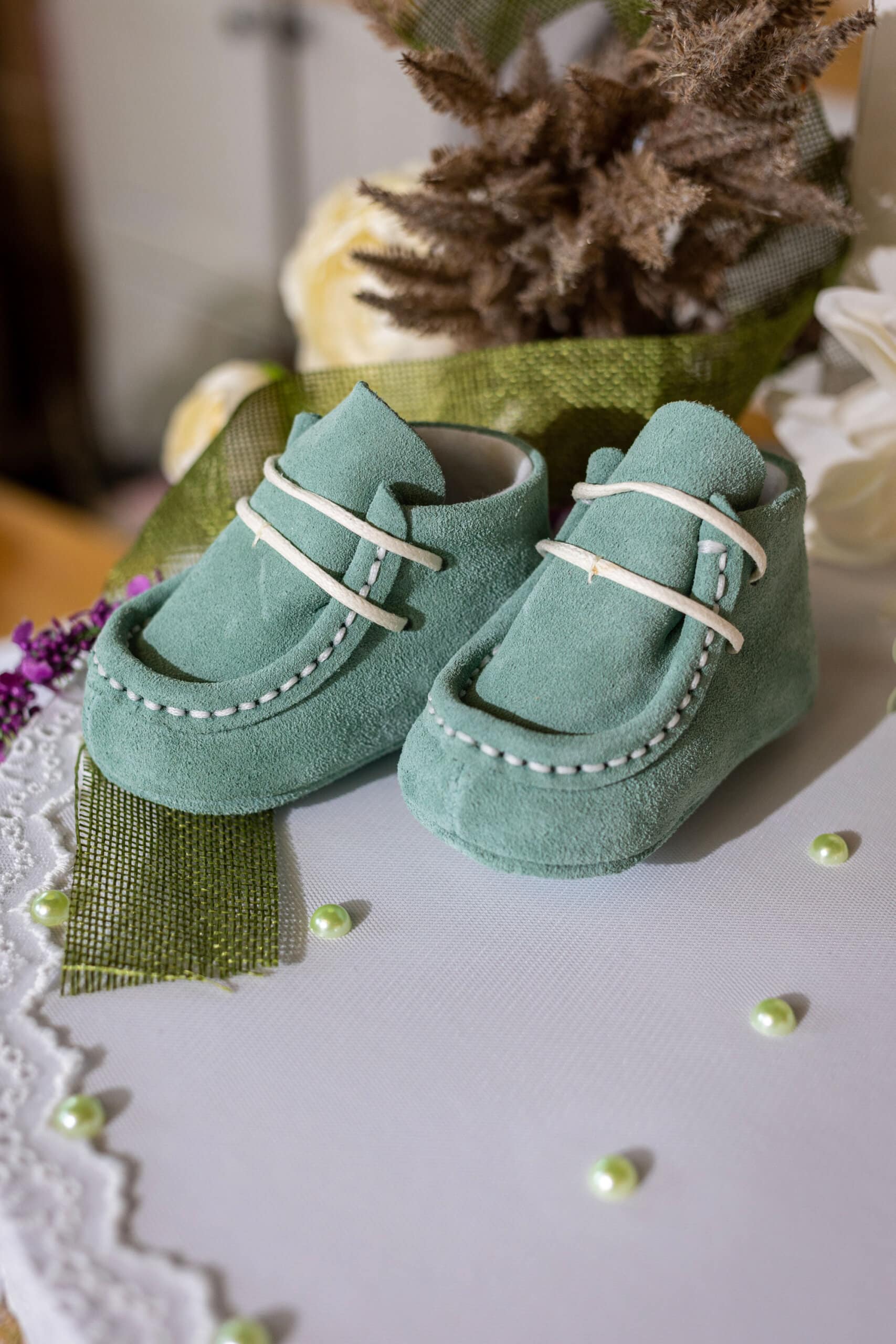 Set complet botez (trusou) - Sebastian - verde mentă 17 Set complet botez (trusou) - Sebastian - verde mentă - imagine 17