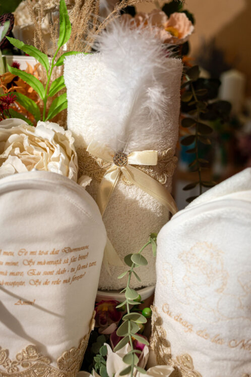 Set complet botez (trusou) - Iacob - crem vanilie - Ursuleț cu baloane - imagine 11