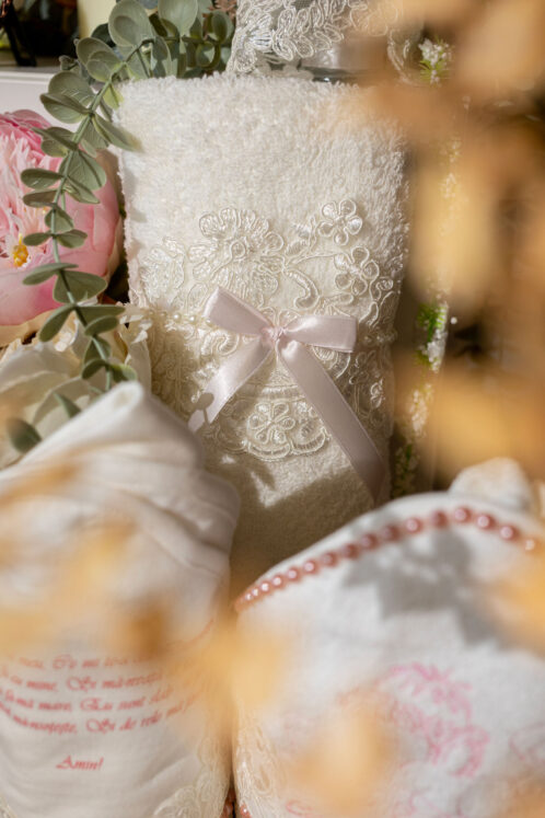 Set complet botez (trusou) - Fleur cu Capă - roz - imagine 8