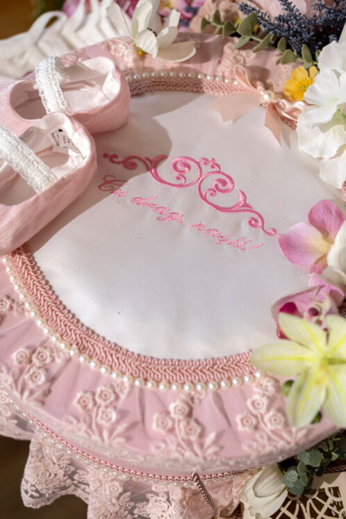 Set complet botez (trusou) - Fleur cu Capă - roz - imagine 18
