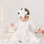 Rochiță Fleur - ivoire (mânecă lungă)