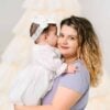 Rochita De Botez Lila Fleur Fete Ivoire