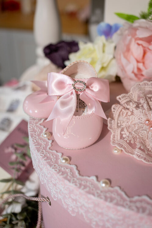 Set complet botez (trusou) - Anne + Claire - roz - imagine 11