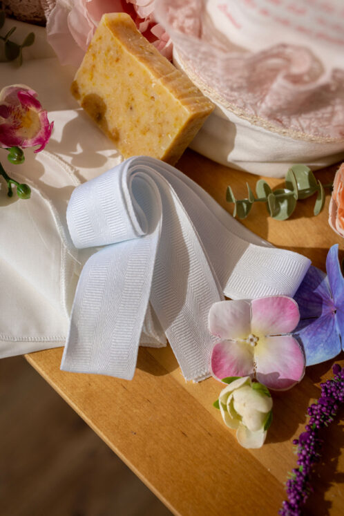 Set complet botez (trusou) - Anne + Claire - roz - imagine 14