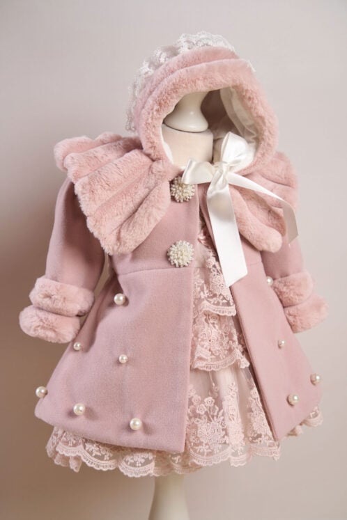 Set Claire roz + Palton Anne roz vintage + Trusou + Lumânare - imagine 2