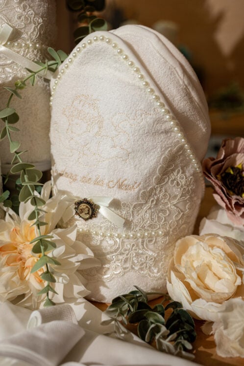 Set complet botez (trusou) - Fleur - ivoire - imagine 20