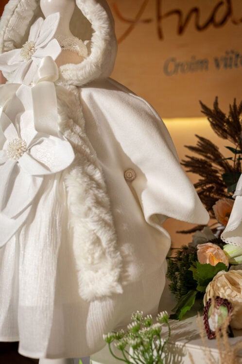 Set complet botez (trusou) - Fleur - ivoire - imagine 6