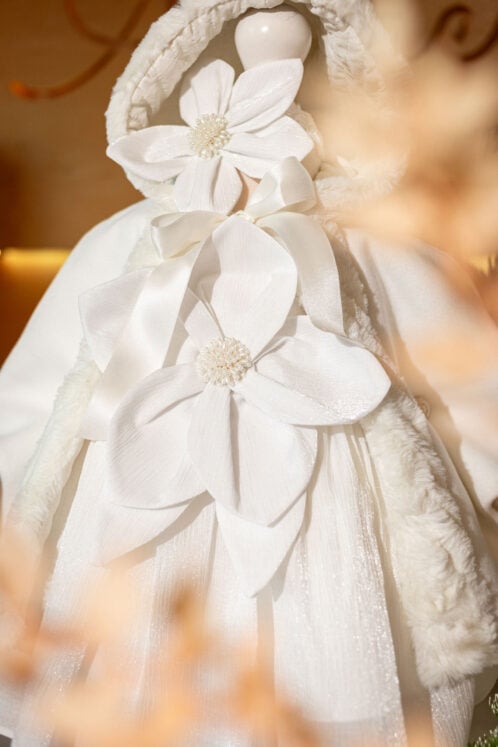 Set complet botez (trusou) - Fleur - ivoire - imagine 4