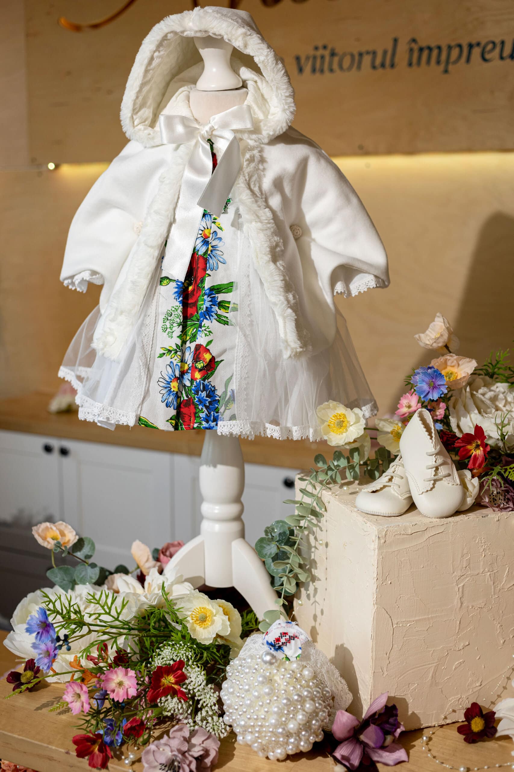 Set Capă ivoire +Ana roșu 2 Set Capă ivoire +Ana roșu - imagine 2