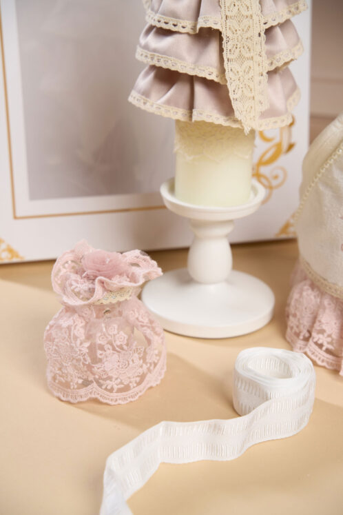 Set Claire roz + Palton Anne roz vintage + Trusou + Lumânare - imagine 3