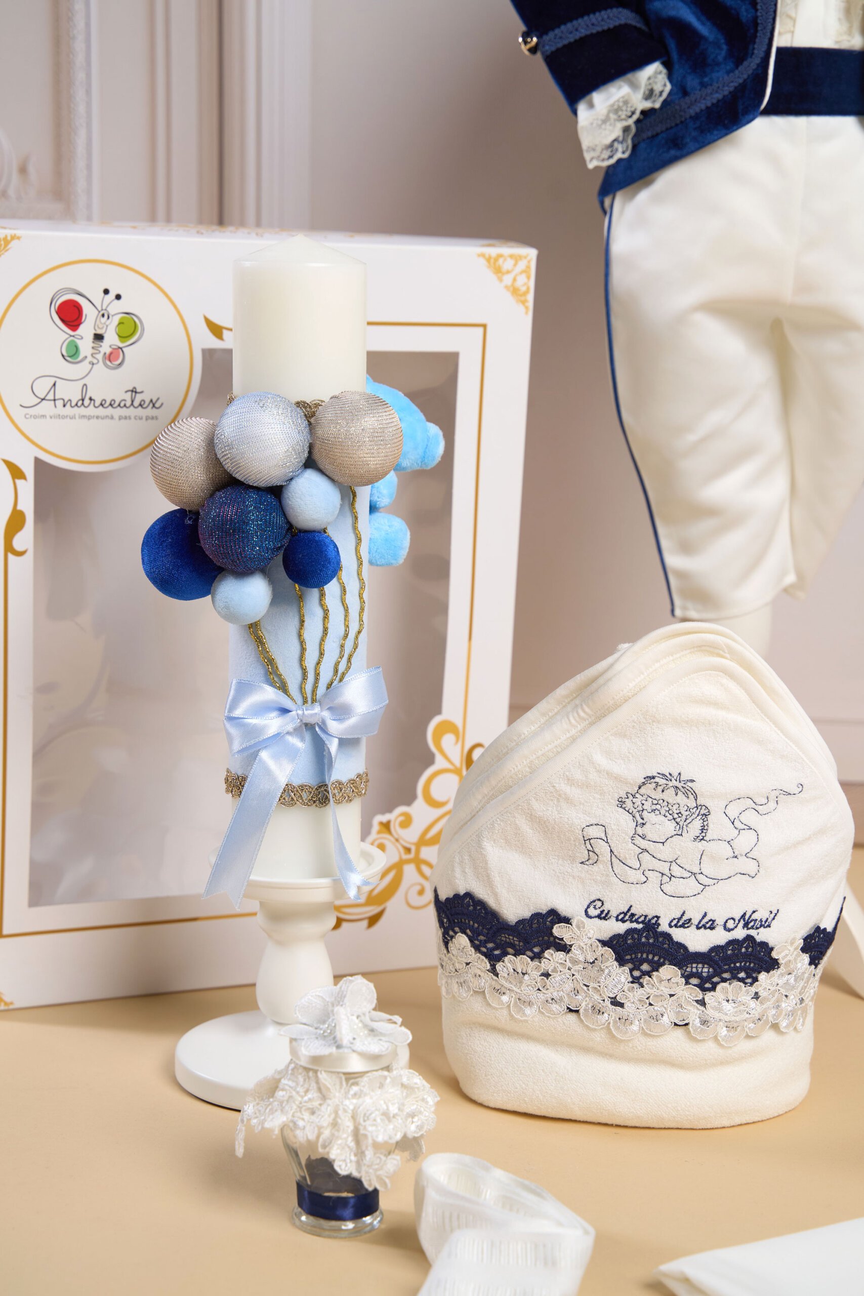 Set Micul Prinț Bleumarin + Trusou + Lumânare 3 Set Micul Prinț Bleumarin + Trusou + Lumânare - imagine 3